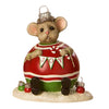 (60957) Bethany Lowe Nibbles In Ornament Figurine, 4.75 Inch, Mouse Candy Canes Td2134