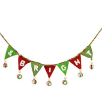 (61008) Ganz Merry & Bright Garland, 10.50 Inch, Banner Wool Flag Mx189857