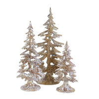 (61014) Ganz White-Washed Layered Tree Set, 12.75 Inch, Carved Wood-Look Mx183636