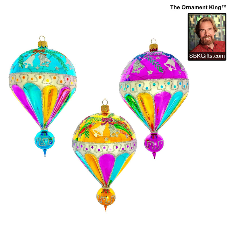 (61065) Ornament King Spin Top, 7.00 Inch, Vintage Ballon Drop Ornament 24 30212 Set3