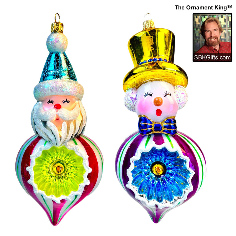 (61066) Ornament King Shimmer And Glow '24, 7.00 Inch, Reflector Drop Ornament 24 30214 Set2