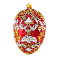 (61134) Heartfully Yours Ruby Fabergé, 5.75 Inch, Drop Egg Ornament 24 30491