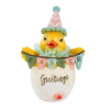 (61299) Transpac Chick In Party Hat, 7.00 Inch, Easter Greetings Egg A5927single