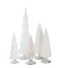 (61301) Cody Foster White Hued Glass Trees Set / 5, 17.00 Inch, Christmas Village Decorate Ms2040w