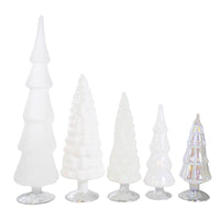 Cody Foster White Hued Glass Trees Set / 5 - - SBKGifts.com