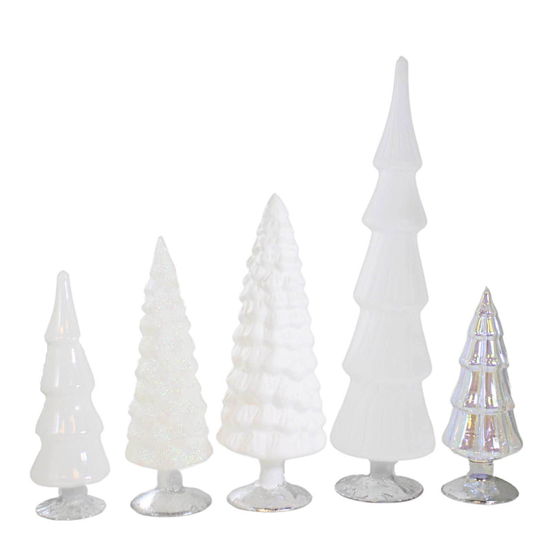 Cody Foster White Hued Glass Trees Set / 5 - - SBKGifts.com