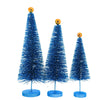 Cody Foster Blue Glitter Trees 3 Pc Set - - SBKGifts.com