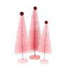 (61309) Cody Foster Pink Glitter Trees 3 Pc Set, 18.00 Inch, Christmas Village Decorate Cd1962p