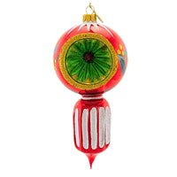 (61323) Huras Family Merry & Bright Holly Red, 8.00 Inch, Fluted Drop Ball Reflector Hf010mbb