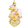 (61332) Huras Family Girl Rocking Horse On Heart, 5.00 Inch, Baby's First Christmas Hf243bv