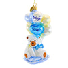 (61338) Huras Family Boy Teddy Bear With Balloons, 5.00 Inch, Baby's First Christmas Hf580bbabysfirst