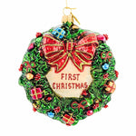 4.50 Inch Wreath With Presents Ornament First Christmas Hf694firstchristmas (61341)