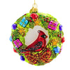 (61345) Huras Family Wreath With Christmas Cardinal, 4.75 Inch, Bird Bereavement Hand-Painted Hf897