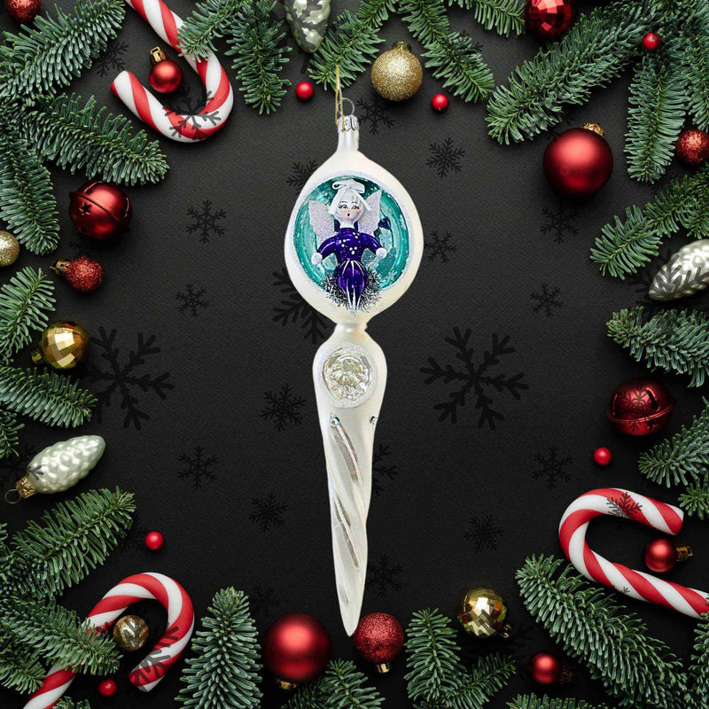 De Carlini Italian Ornaments Angel On High Twisted Drop - - SBKGifts.com