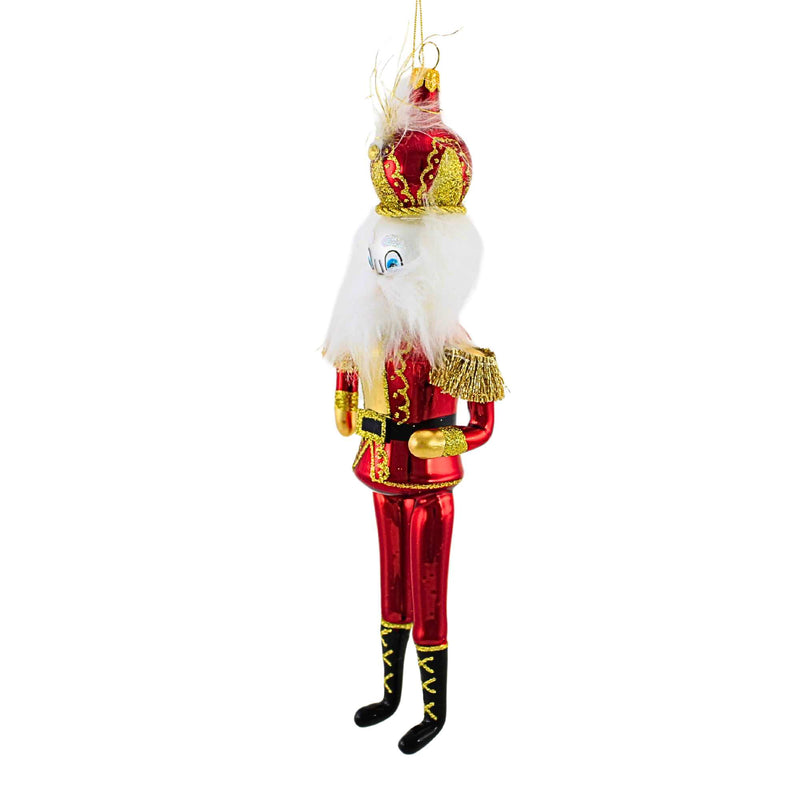 De Carlini Italian Ornaments Regal Red Nutcracker - - SBKGifts.com