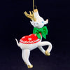 (61359) De Carlini Italian Ornaments Redtro Reindeer Standing, 5.00 Inch, Mgd Ornament Free-Blown Mgd023