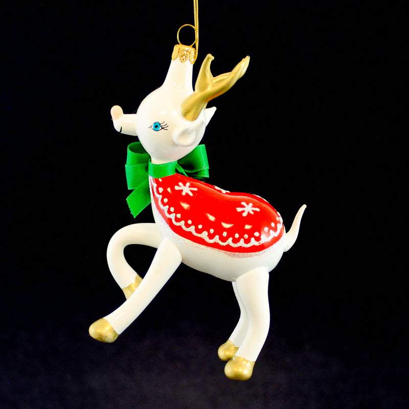 De Carlini Italian Ornaments Redtro Reindeer Standing - - SBKGifts.com