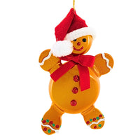 (61362) De Carlini Italian Ornaments Flat Christmas Gingerbread Man, 5.50 Inch, Mgd Ornament Free-Blown Mgd026