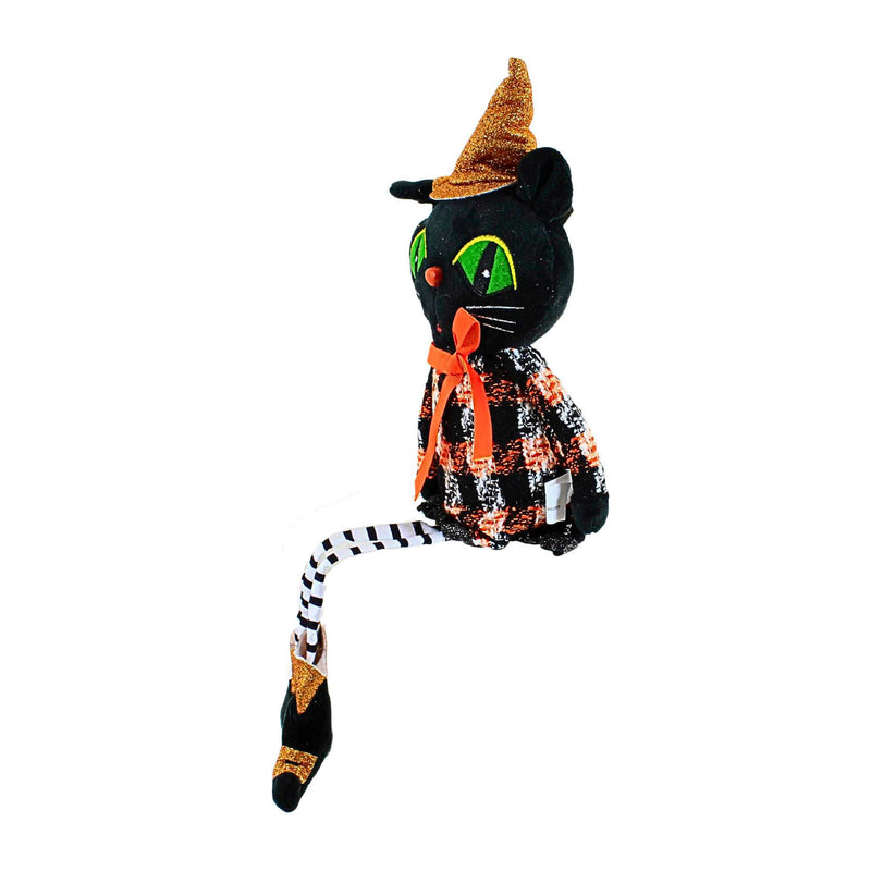 Gallerie Ii Sitting Halloween Black Cat With Dangling Legs - - SBKGifts.com