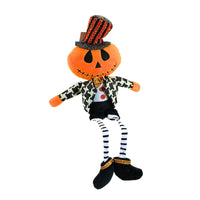 (61374) Gallerie Ii Sitting Halloween Doll Pumpkin With Dangling Legs, 19.00 Inch, Shelf Sitter Autumn Halloween Xfgs77169