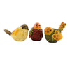 (61376) Transpac Natural Fall Bird 3 Pc Figurines, 3.50 Inch, Leaves Fall Sunflowers J56833pc