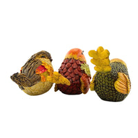 Transpac Natural Fall Bird 3 Pc Figurines - - SBKGifts.com