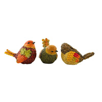 Transpac Natural Fall Bird 3 Pc Figurines - - SBKGifts.com