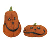 (61379) Transpac Stitched Pumpkins Set/2, 4.00 Inch, Mini Halloween J7299set2