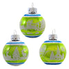 (61414) Christopher Radko Company Vintage Flocked Ornament Set, 2.00 Inch, Patterns Glitter Scenes Sbflock093