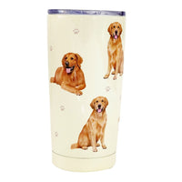 (61611) E & S Imports Golden Retriever Serengeti Tumbler, 7.00 Inch, Hot Or Cold Drinks 11515