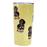 (61612) E & S Imports Dachshund Black Serengeti Tumbler, 7.00 Inch, Hot Or Cold Drinks 11514