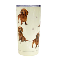 (61613) E & S Imports Dachshund Red Serengeti Tumbler, 7.00 Inch, Hot Of Cold Beverages 11513