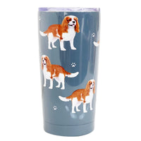 (61614) E & S Imports King Charles Cavalier Serengeti Tumbler, 7.00 Inch, Hot & Cold Beverages 11518