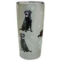 (61616) E & S Imports Labrador, Black Serengeti Tumbler, 7.00 Inch, Hot Or Cold Beverages 11521