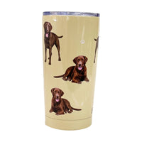 (61618) E & S Imports Labrador Chocolate Serengeti Tumbler, 7.00 Inch, Hot Or Cold Beverages 11522