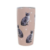 (61632) E & S Imports Tabby, Silver Serengeti Tumbler, 7.00 Inch, 1169