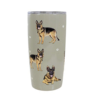 (61638) E & S Imports German Shepherd Serengeti Tumbler, 7.00 Inch, Hot Or Cold Beverages 11575