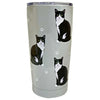 (61639) E & S Imports Black And White Serengeti Tumbler, 7.00 Inch, Hot Of Cold Beverages 1163