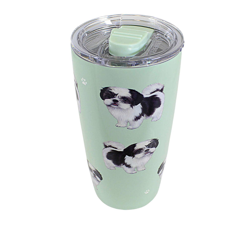 E & S Imports Shih Tzu Black & White Serengeti Tumbler - - SBKGifts.com