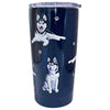 (61643) E & S Imports Siberian Husky Serengeti Tumbler, 7.00 Inch, Hot Or Cold Beverages 11540