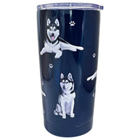 (61643) E & S Imports Siberian Husky Serengeti Tumbler, 7.00 Inch, Hot Or Cold Beverages 11540