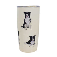 (61644) E & S Imports Border Collie Serengeti Tumbler, 7.00 Inch, Hot Or Cold Beverages 1155A