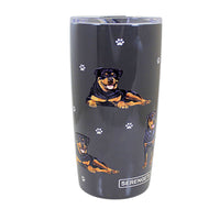 (61652) E & S Imports Rottweiler Serengeti Tumbler, 7.00 Inch, Hot Or Cold Beverages 11533