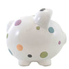 Child To Cherish Pastel Multi Dot Pig Bank - - SBKGifts.com