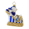 (61660) Christopher Radko Company Beary Good Boy Sleigh, 5.00 Inch, Ornament Baby Baptism Birth Christmas 1020394