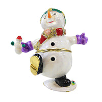 (61715) Kubla Craft Happy Snowman Box, 3.00 Inch, Carrot Nose Hinged 2960