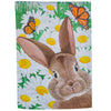 (61717) Evergreen Hello Bunny Suede Garden Flag, 18.00 Inch, Butterflies Daisies 14S11293