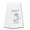 (61728) E & S Imports Maltese Kitchen Towel, 26.00 Inch, Dog Puppy Paw 71124