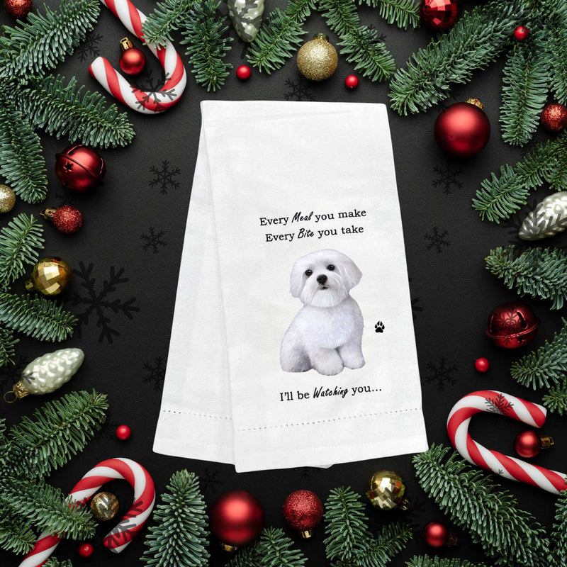 E & S Imports Maltese Kitchen Towel - - SBKGifts.com