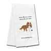 (61732) E & S Imports King Charles Cavalier Kitchen Towel, 26.00 Inch, Dog Puppy Paw 71118